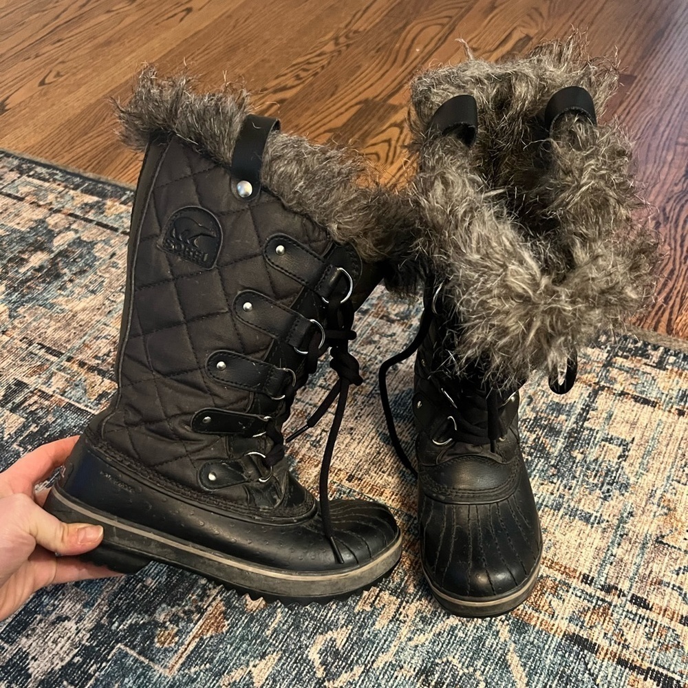 Sorel | Tofino II‎ Faux Fur Black Waterproof Boots LL1846-011 Sz 6.5